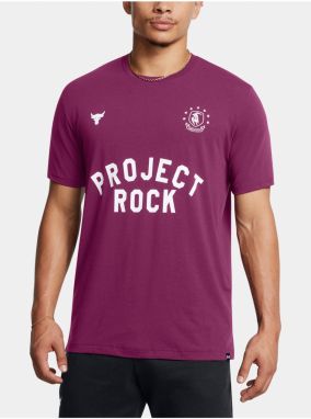 Fialové pánske tričko Under Armour UA Project Rock Badge Of Honor