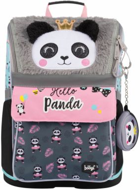 Šedá školská aktovka zippy panda Baagl