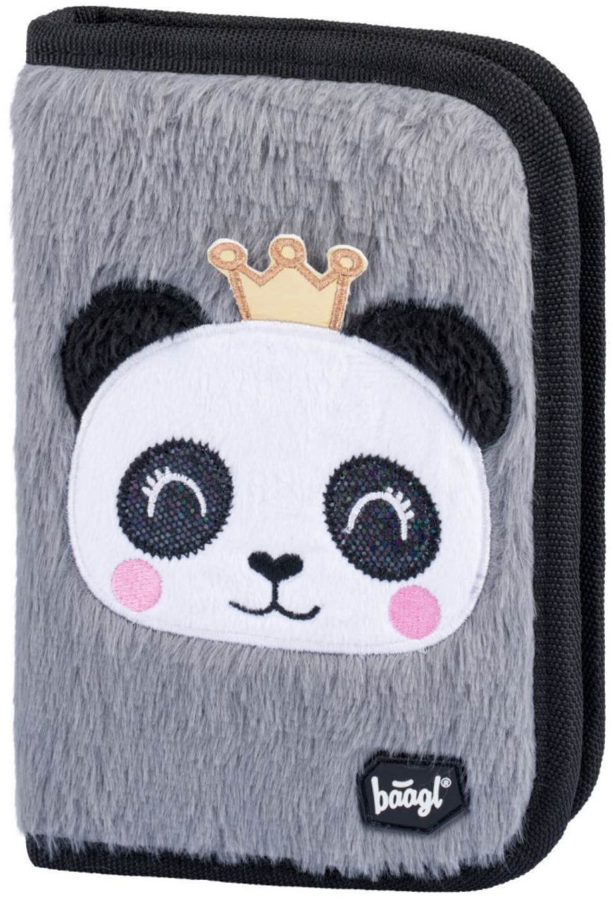 Šedý školský peračník jednoposchodový panda Baagl