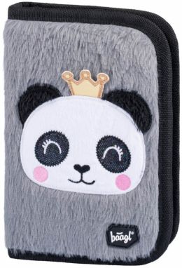 Šedý školský peračník jednoposchodový panda Baagl