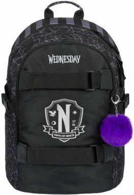 Čierny Školský batoh Skate Wednesday Nevermore Baagl