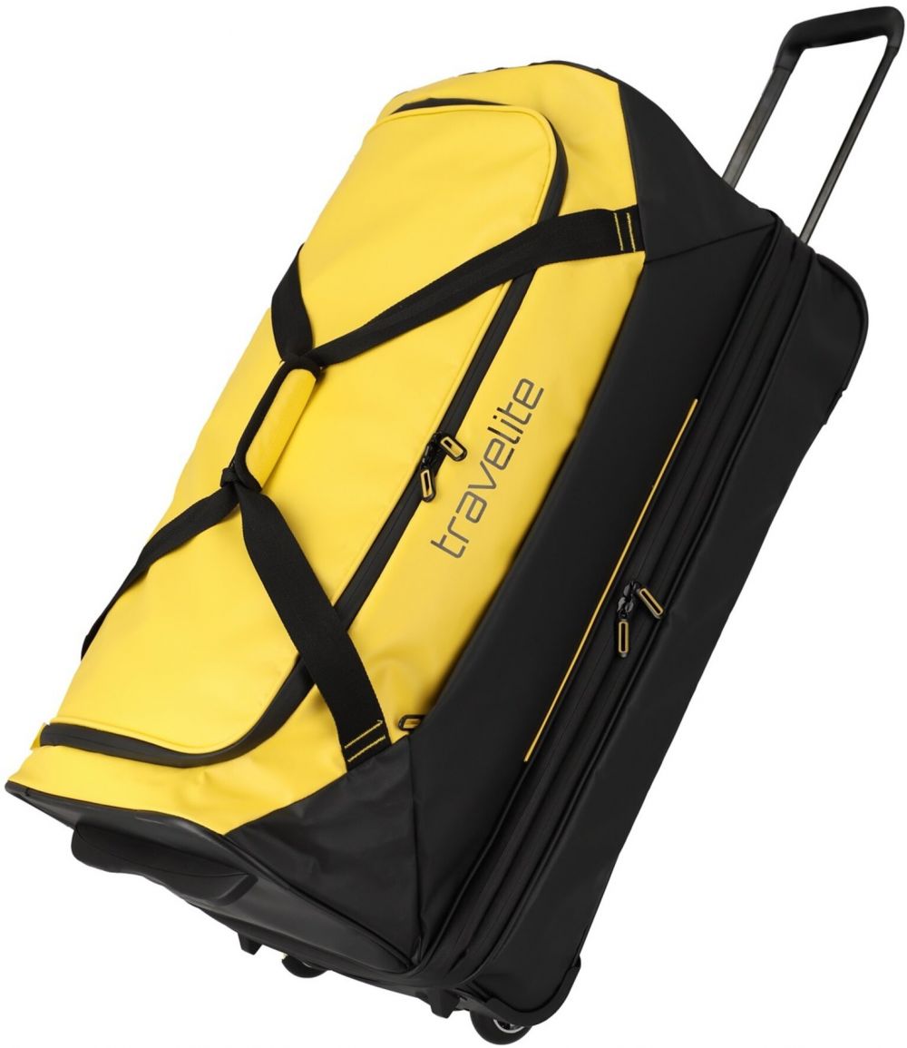 Cestovná taška Travelite Basics Wheeled Duffle exp. Black/yellow