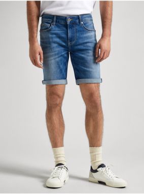 Modré pánske džínsové kraťasy Pepe Jeans