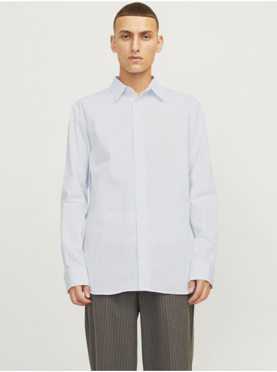 Bielo-modrá pánska pruhovaná košeľa Jack & Jones Bushwick