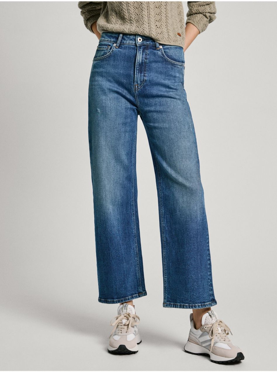 Modré dámske straight džínsy Pepe Jeans