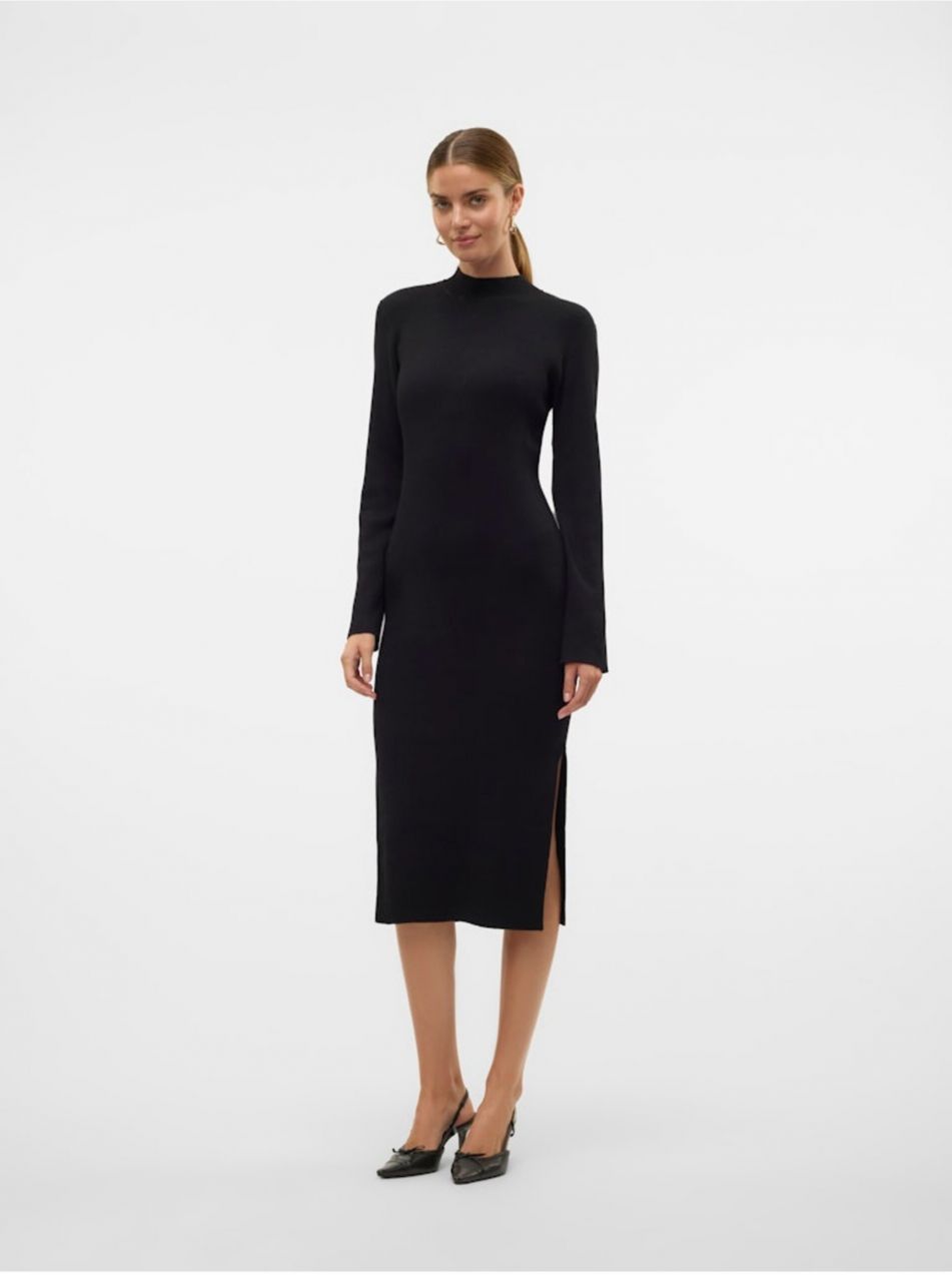 Čierne dámske svetrové šaty AWARE by VERO MODA Lynzi
