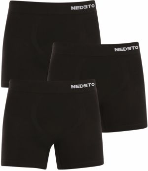 Súprava trojpánskych bezšvových boxeriek v čiernej farbe Nedeto