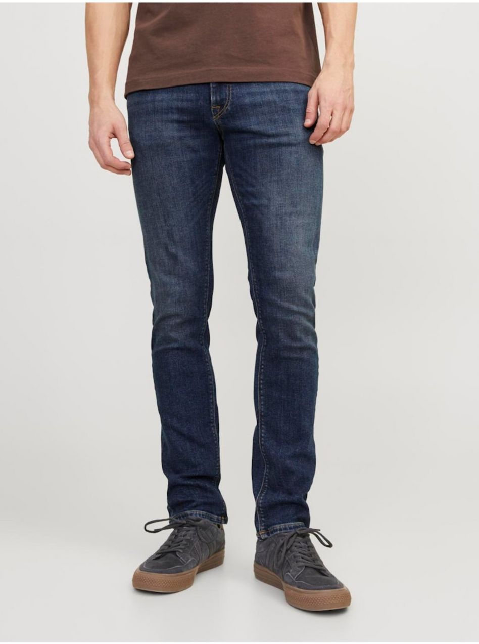Tmavomodré pánske slim fit džínsy Jack & Jones Glenn