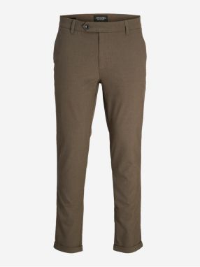 Tmavo hnedé pánske chino nohavice Jack & Jones Marco