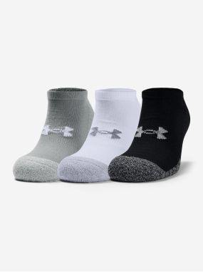 Súprava troch párov ponožiek v šedej, čiernej a bielej farbe Heatgear Under Armour.