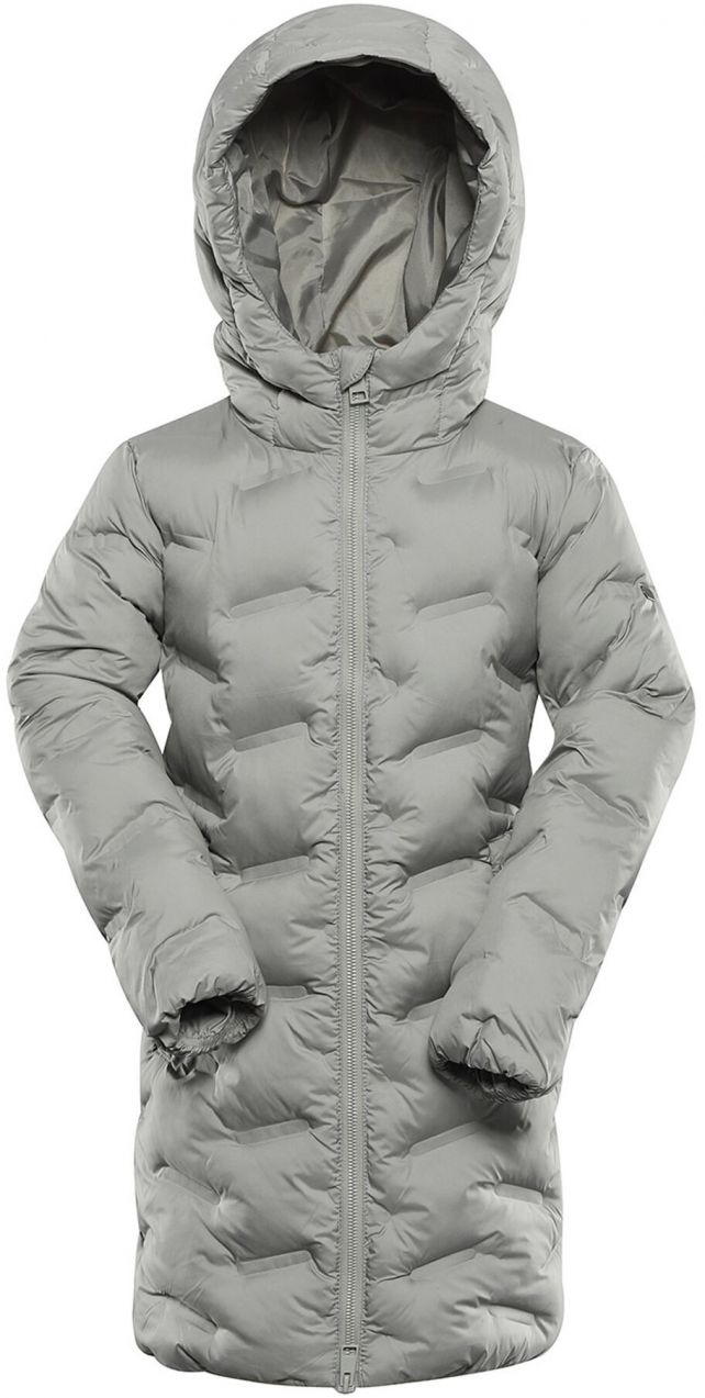 Šedý dievčenský Hi-Therm kabát s impregnáciou Alpine Pro Awedo