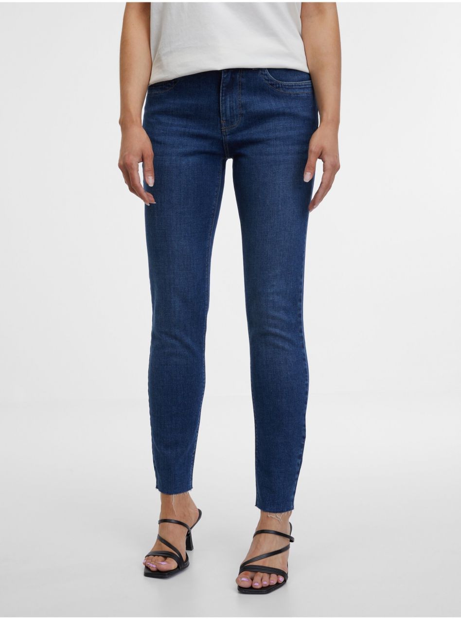 Tmavomodré dámske skinny fit džínsy ORSAY