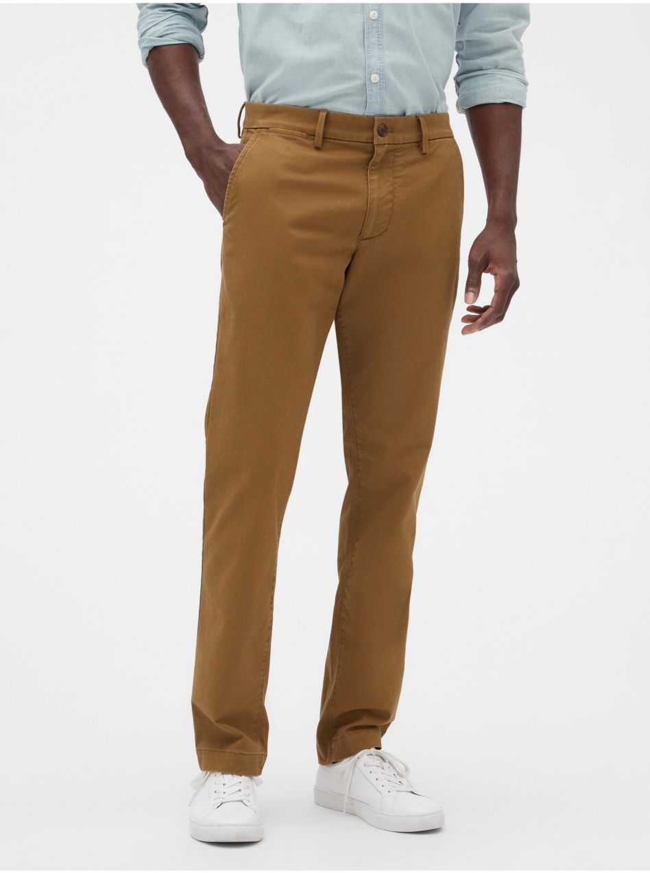 Hnedé pánske nohavice GAP Slim Fit