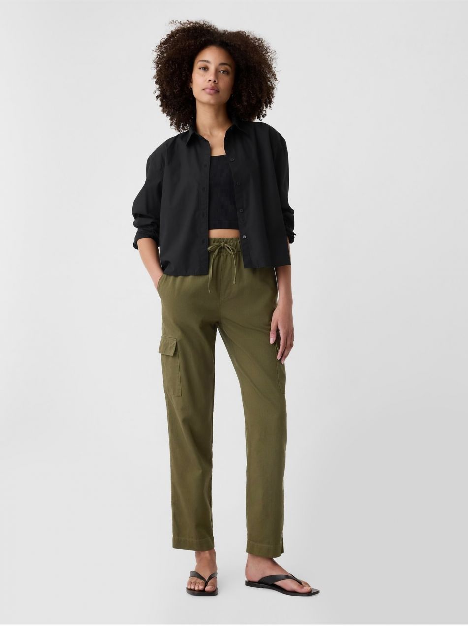 Dámske nohavice s vreckami Mid Rise Easy Cargo GAP