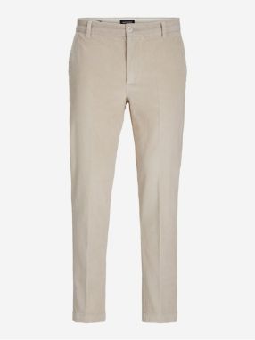 Béžové pánske menčestrové nohavice Jack & Jones Tace