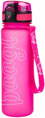 Ružová tritánová fľaša na pitie logo - ružová, 500 ml Baagl