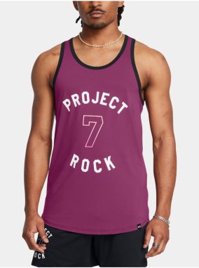 Fialové pánske tielko Under Armour Project Rock Mesh Badge Of Honor