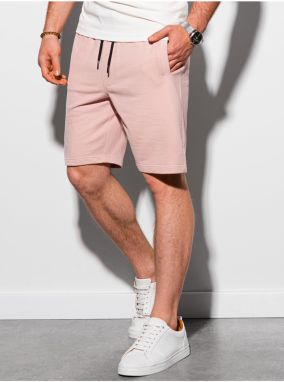 Ružové pánske teplákové šortky Ombre Clothing W291