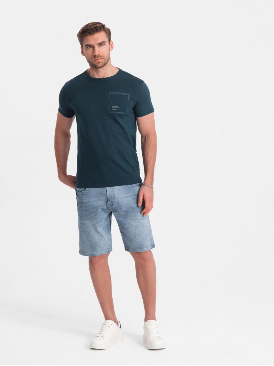 Svetlomodré pánske džínsové kraťasy Ombre Clothing