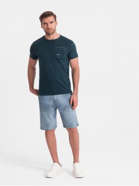 Svetlomodré pánske džínsové kraťasy Ombre Clothing