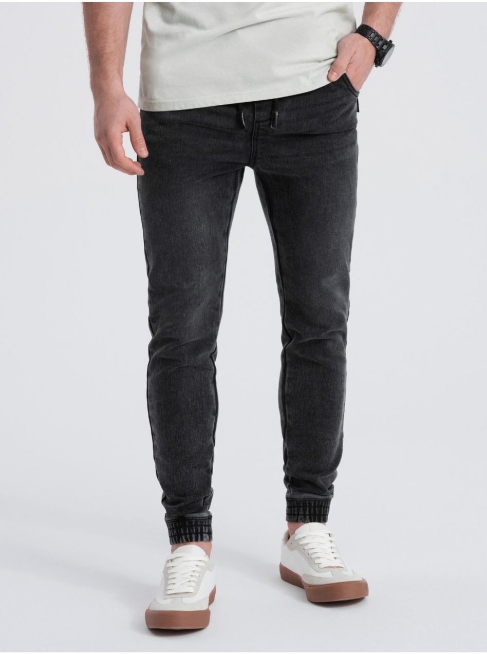 Tmavosivé pánske slim fit rifle Ombre Clothing