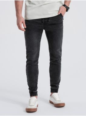 Tmavosivé pánske slim fit rifle Ombre Clothing