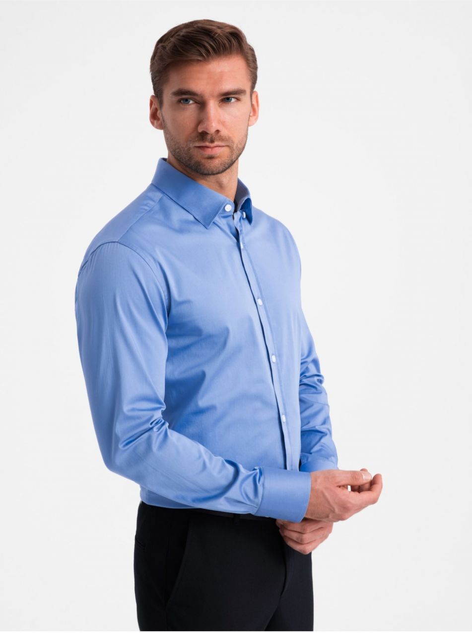 Pánska saténová košeľa Ombre Clothing SLIM FIT V2 OM-SHOS-0176