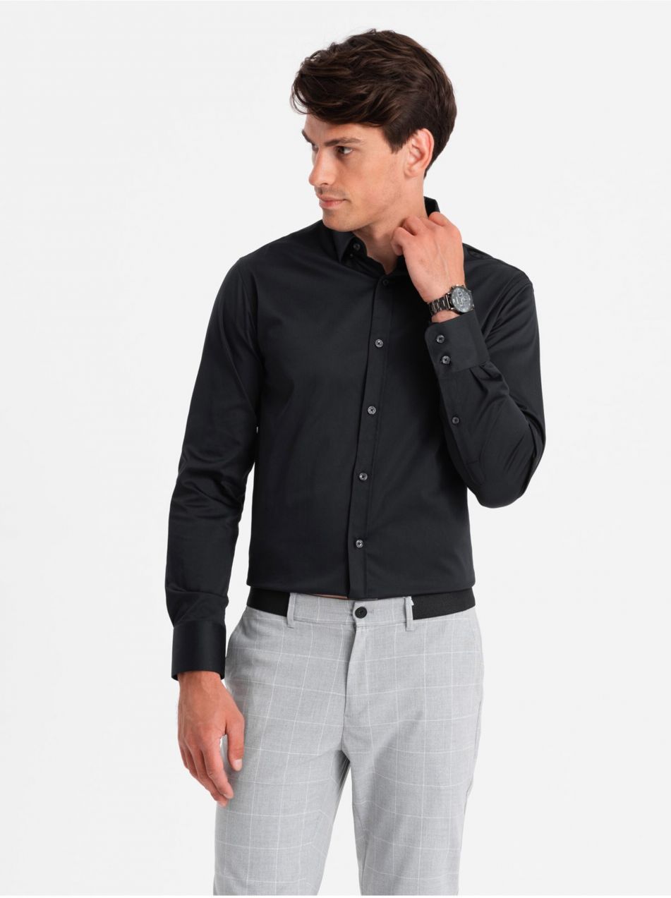 Pánska saténová košeľa Ombre Clothing SLIM FIT V4 OM-SHOS-0176