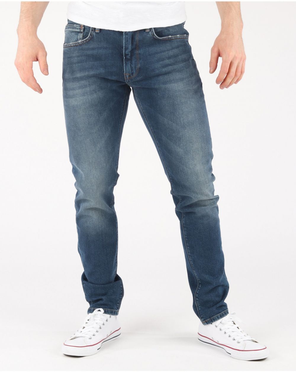 Tmavomodré pánske slim fit džínsy Pepe Jeans Stanley