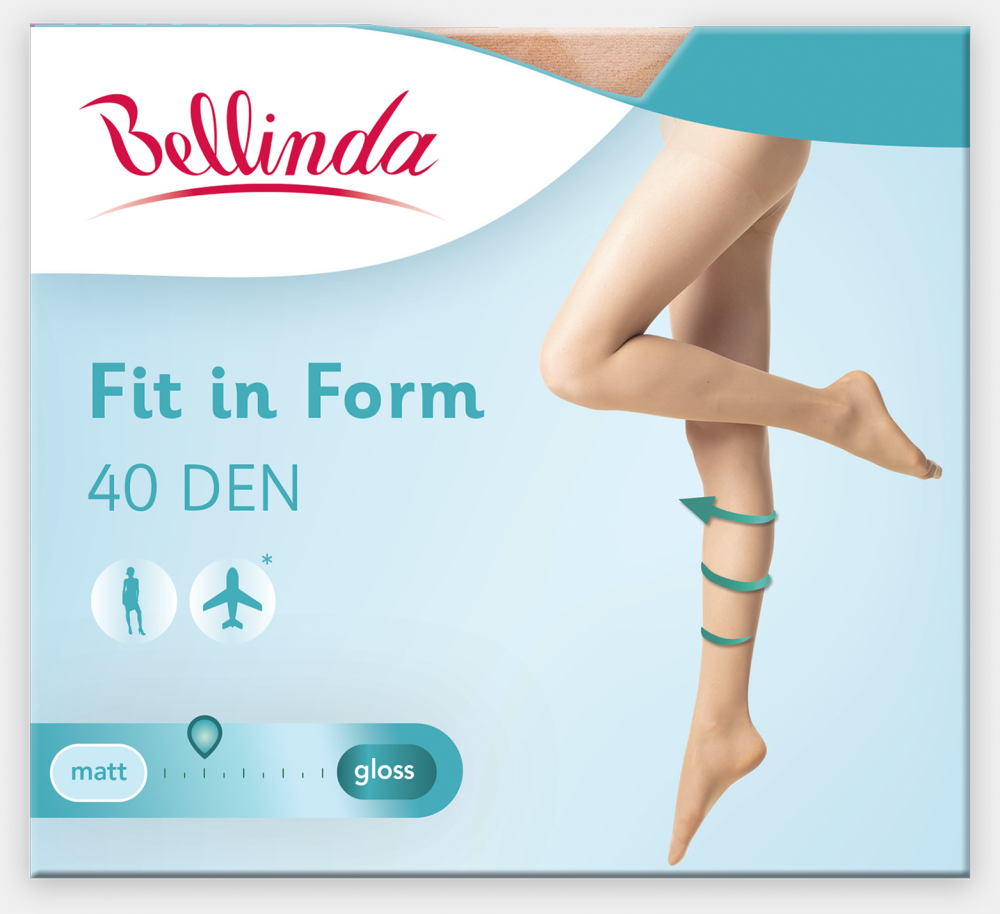 Čierne dámske pančuchové nohavice Bellinda FIT IN FORM 40 DEN