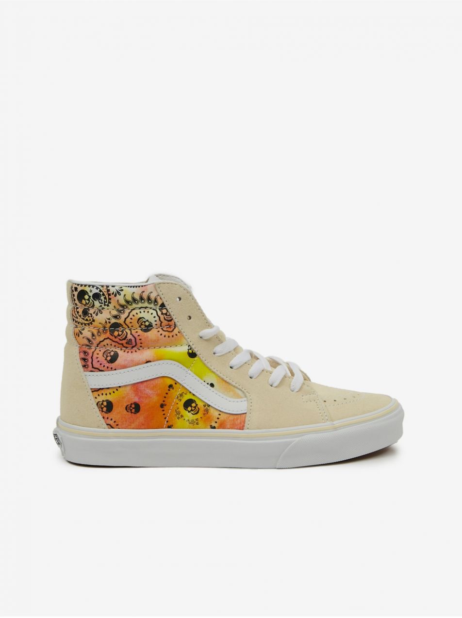 Krémové dámske členkové tenisky s motívom Vans Sk8-Hi Orng