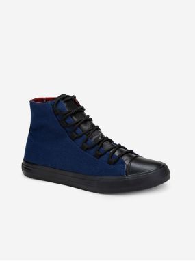 Čierno-modré pánske sneakers topánky Ombre Clothing T378