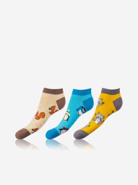 Súprava troch párov unisex farebných vzorovaných ponožiek Bellinda CRAZY IN-SHOE SOCKS 3x