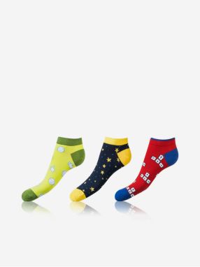 Súprava troch párov unisex farebných vzorovaných ponožiek Bellinda CRAZY IN-SHOE SOCKS 3x