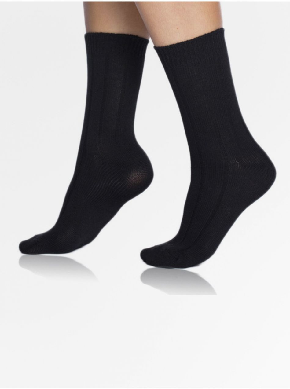 Čierne unisex zimné ponožky Bellinda BAMBUS CASUAL UNISEX SOCKS