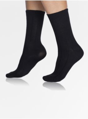 Čierne unisex zimné ponožky Bellinda BAMBUS CASUAL UNISEX SOCKS
