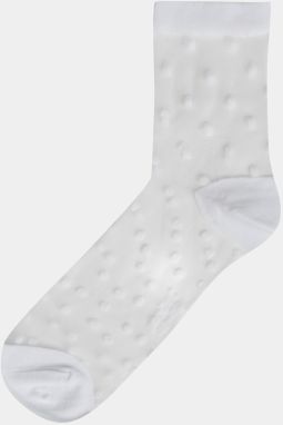 Biele dámske bodkované silonkové ponožky Bellinda TRENDY SOCKS