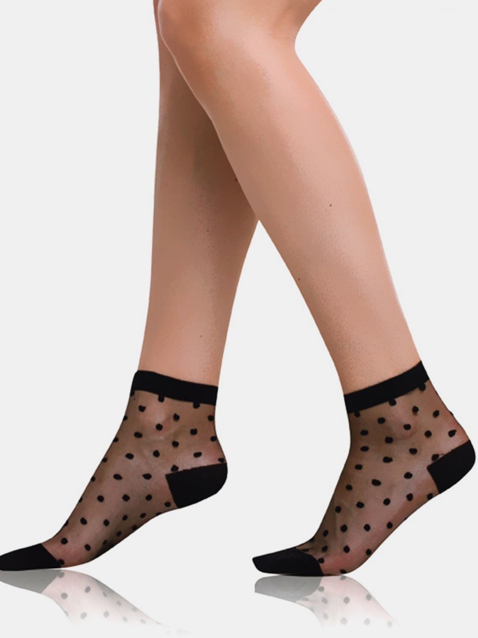 Čierne dámske bodkované silonkové ponožky Bellinda TRENDY SOCKS