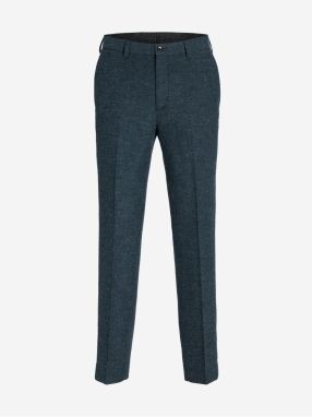 Tmavomodré pánske chino nohavice s prímesou ľanu Jack & Jones Winter