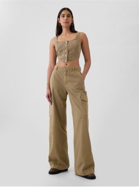 Nohavice s vreckami Baggy Khaki Cargo GAP