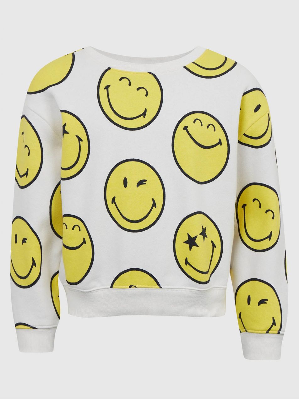 Krémová dievčenská mikina GAP & Smiley®