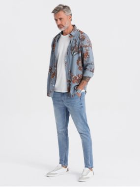 Svetlomodré pánske rifle Ombre Clothing