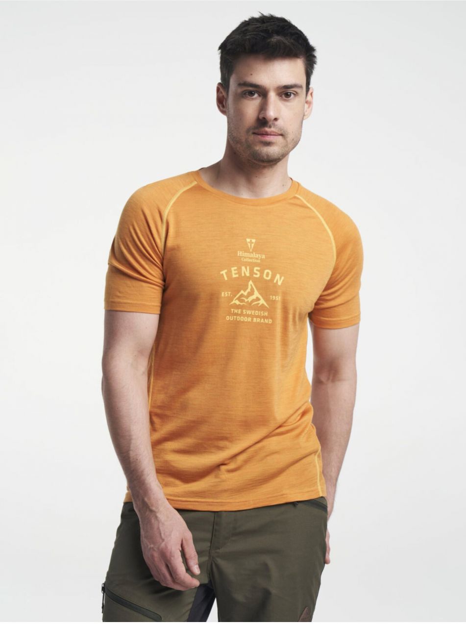 Pánske Vlnené Tričko Tenson Himalaya Wool Tee M Tmavo Oranžové