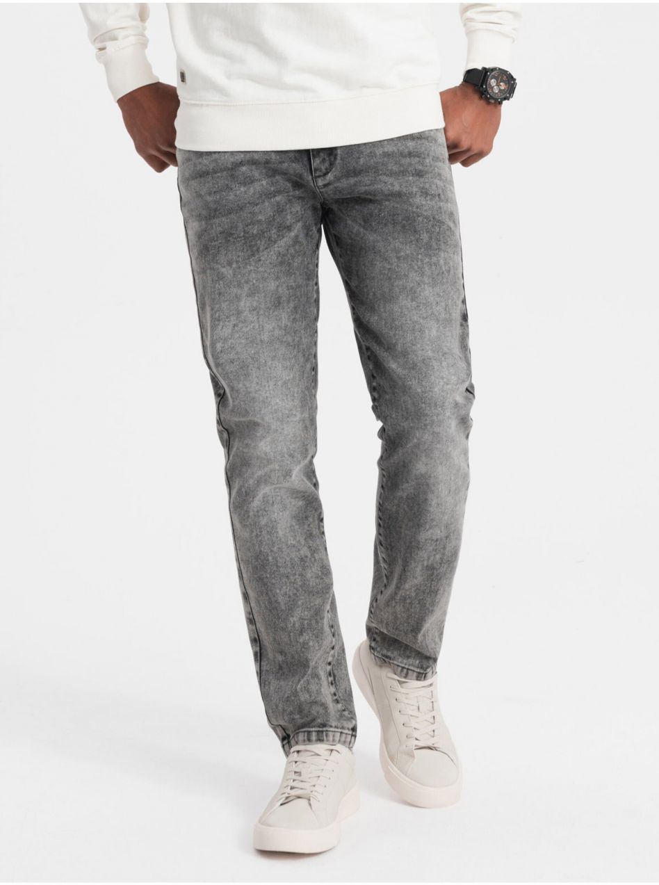 Sivé pánske straight fit rifle Ombre Clothing