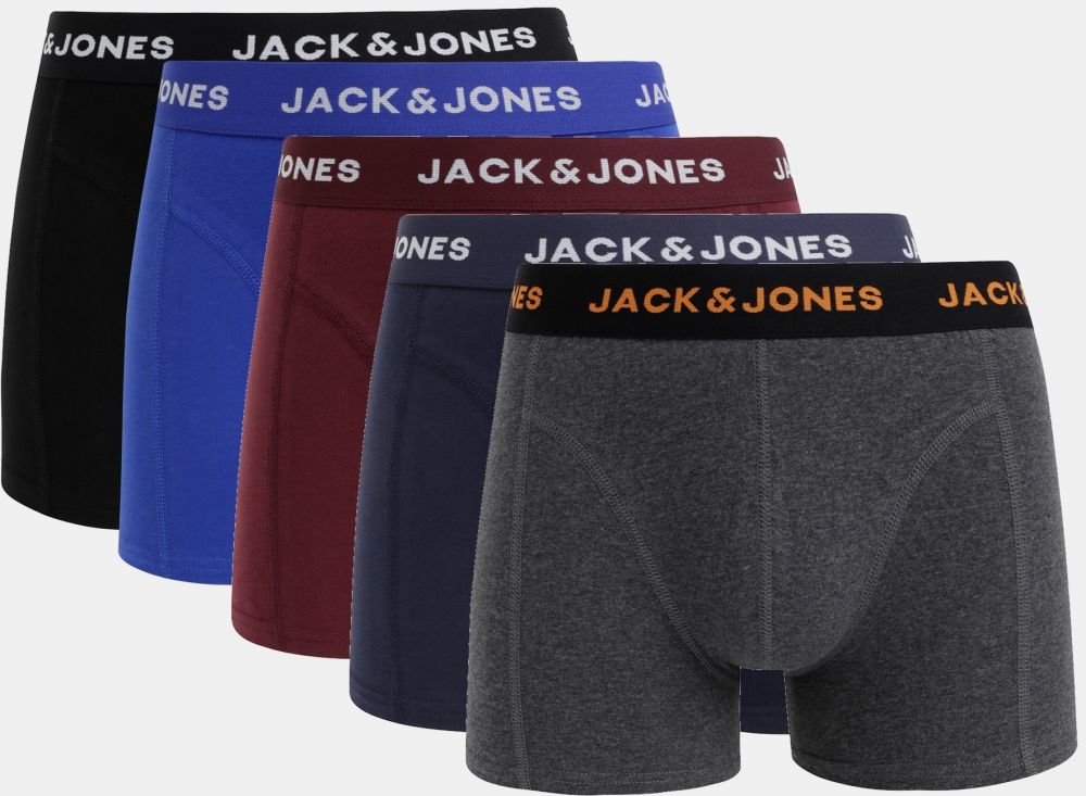 Sada piatich boxeriek v modrej, čiernej, šedej a vínovej farbe Jack & Jones Black Friday