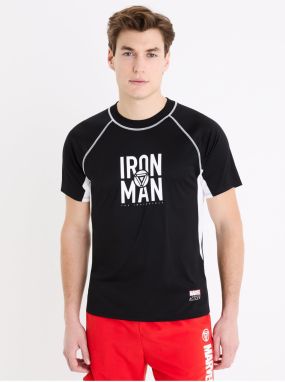 Čierne pánske športové tričko Celio Marvel Iron Man
