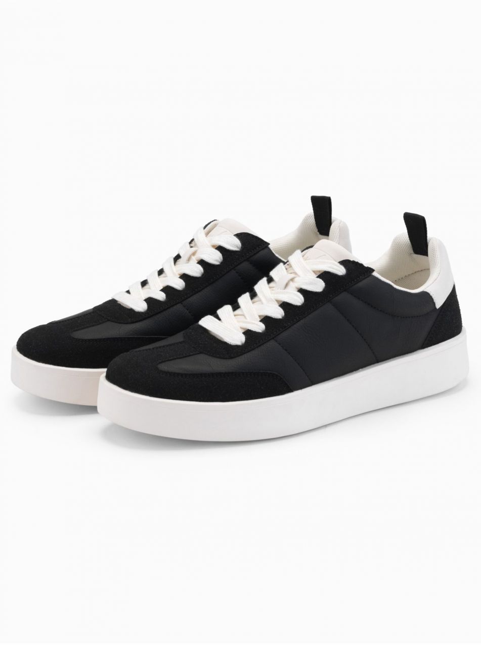Pánske oldschoolové tenisky na hrubej podrážke čierne Ombre Clothing