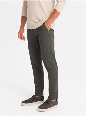 Pánske nohavice chino REGULAR FIT khaki Ombre Clothing