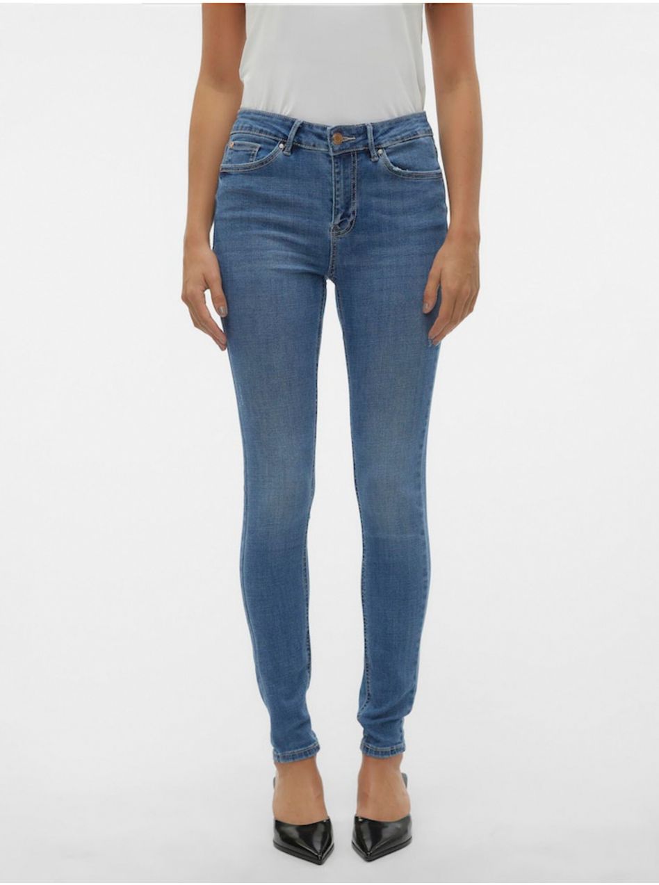 Modré dámske skinny fit rifle Vero Moda Flash