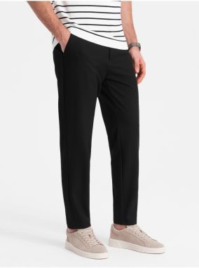 Čierne pánske chino nohavice Ombre Clothing